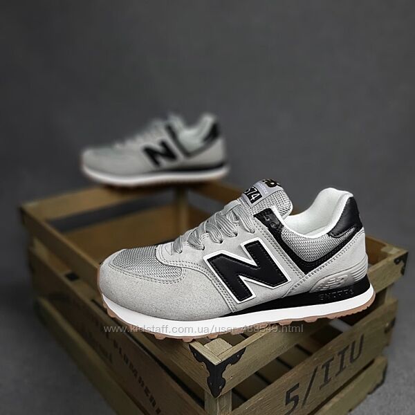 Кросівки жіночі New Balance 574 light gray, натур замша/текстиль