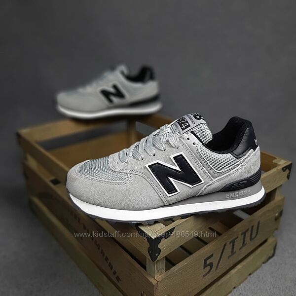 Кросівки жіночі New Balance 574 сірі, натур замша/текстиль