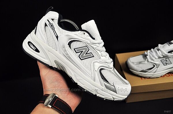 Кросівки чоловічі New Balance 530 white/navy, шкіра/сітка