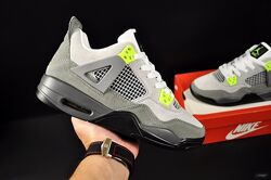 Кросівки чоловічі Nike Air Jordan Retro 4 gray, натур замша