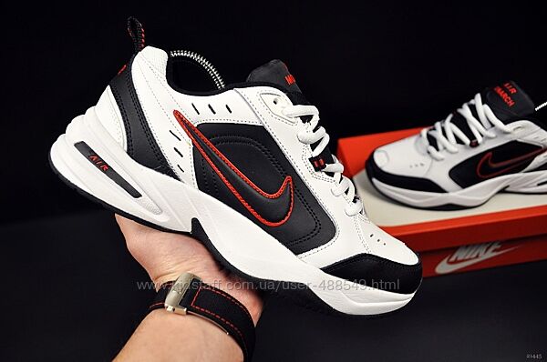 Кросівки чоловічі Nike Air Monarch IV білі з чорним, червоним