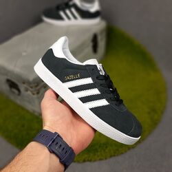 Кросівки жіночі Adidas Gazelle темно сірі, замша