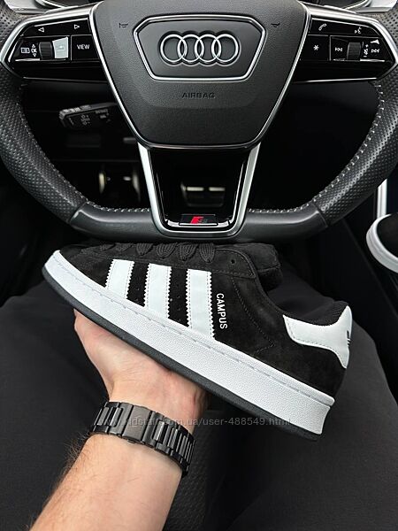 Кросівки чоловічі замша Adidas Campus Black white