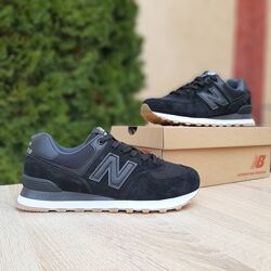 Кросівки чоловічі New Balance 574 чорні, натур замша, 41-45р