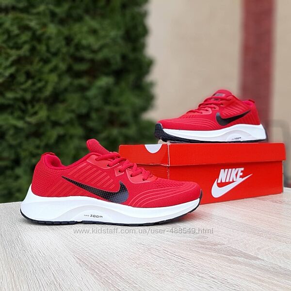 Кросівки чоловічі сітка Nike ZOOM червоні  