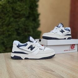 Кросівки чоловічі New Balance 550 білі з сині, 41-45р