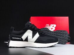 Кросівки жіночі New Balance 327, чорні з білим, замш/текстиль