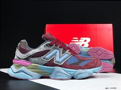 Кросівки чоловічі New Balance 9060, бордові замша