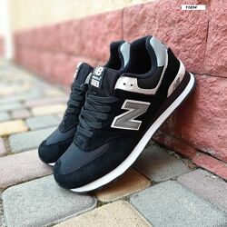 Кросівки чоловічі New Balance 574 чорні на білій