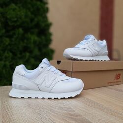 Кросівки жіночі New Balance 574 Classic, білі, шкіра/текстиль 37-41р