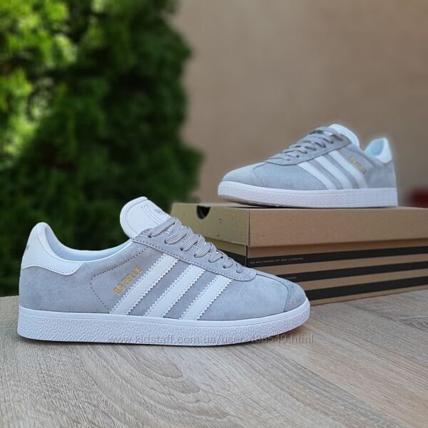 Кросівки чоловічі Adidas Gazelle світло сірі 