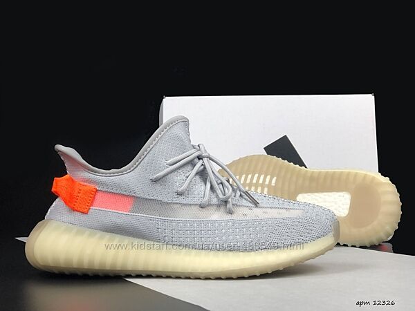 Кросівки чоловічі Steely Yeezy Boost 350 сірі з оранжевим