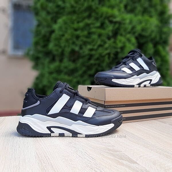 Кросівки чоловічі Adidas Niteball чорні з білим
