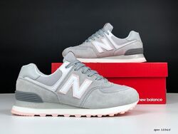 Кросівки жіночі New Balance 574 світло сірі з рожевим
