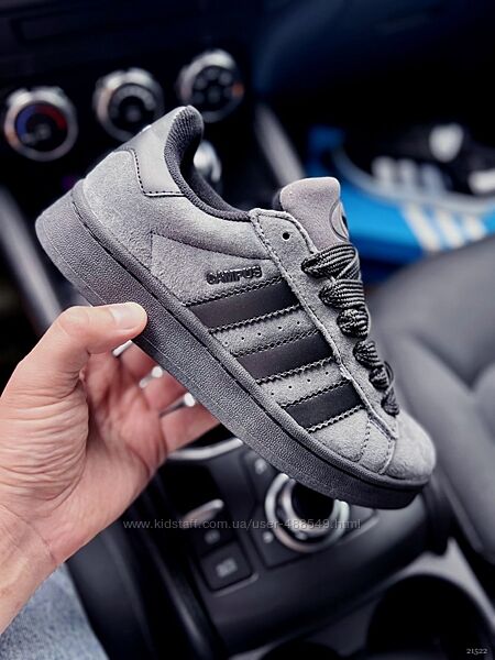 Кросівки Adidas CAMPUS, сірі замша, 37-41