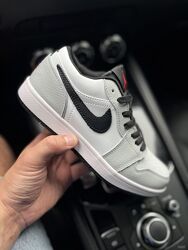 Кросівки Nike Air Jordan 1 Low, шкіра, сірі з білим 36-41р