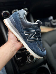 Кросівки чоловічі New Balance 574 , темно сині, замша/текстиль