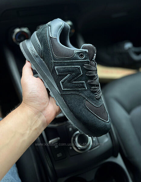 Кросівки чоловічі New Balance 574 , чорні, замша/текстиль