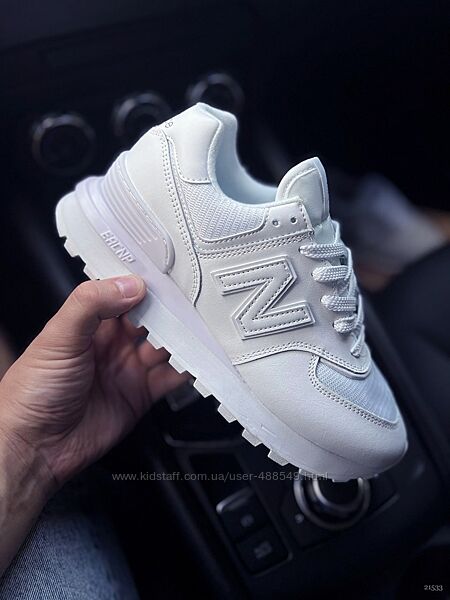 Кросівки жіночі New Balance 574 Legacy, білі, шкіра/текстиль