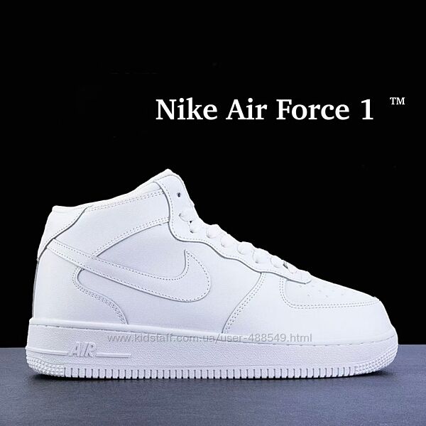 Зимові чоловічі кросівки з хутром Nike Air Force 1 білі 