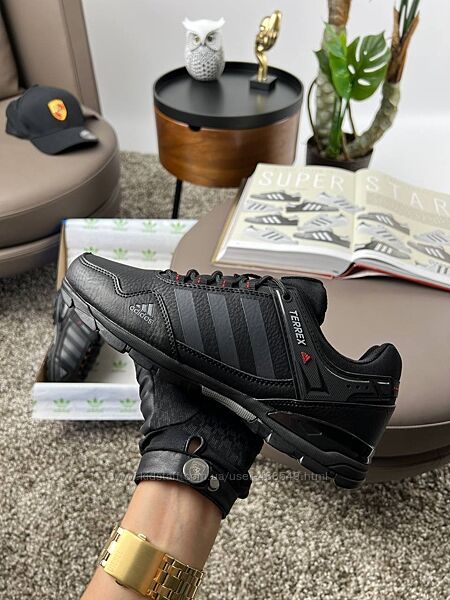 Кросівки чоловічі Adidas Terrex Leather Black Grey
