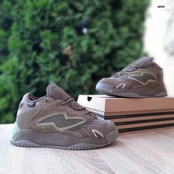 Зимові чоловічі кросівки Adidas Streetball 2.0 коричневі з хутром