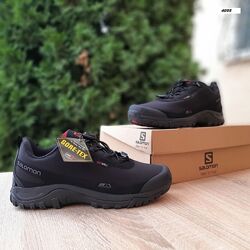 Зимові чоловічі кросівки Salomon shelter чорні з червоним