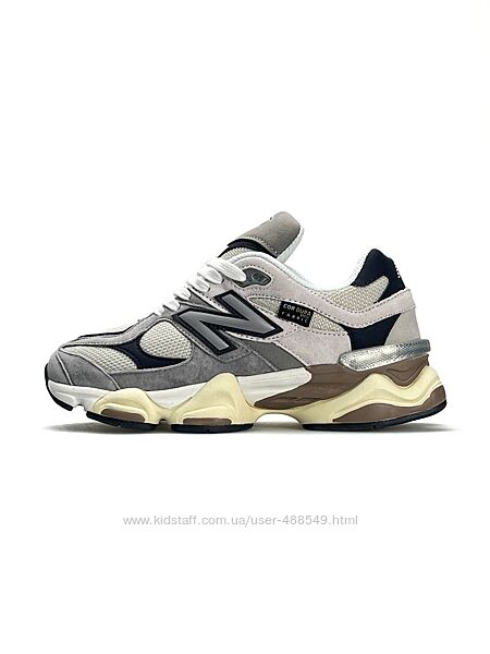 Кросівки жіночі New Balance 9060 Grey Brown, натур замша