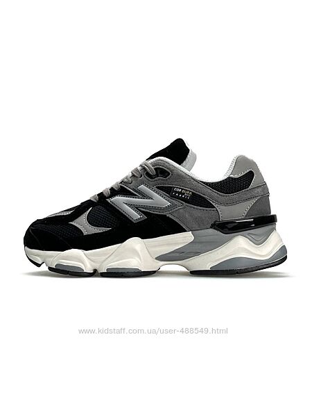 Кросівки жіночі New Balance 9060 чорні з сірим, натур замша