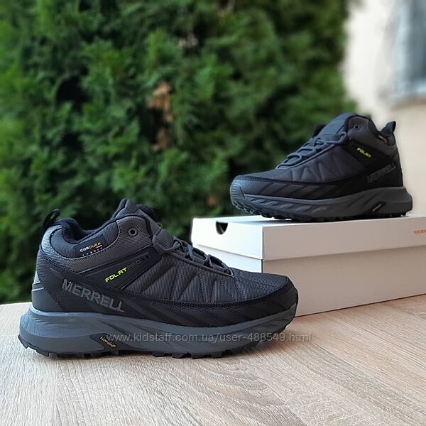 Зимові чоловічі черевики Merrell Float Pro високі сірі з салатовим