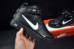 Зимові черевики з хутром Nike Air Force High, чорні 