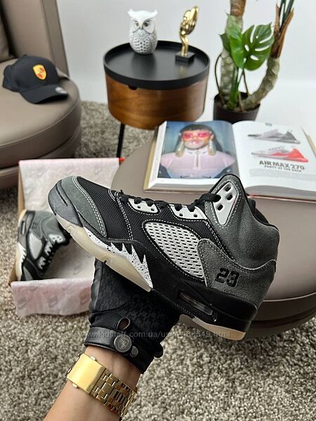 Кросівки чоловічі Nike Air Jordan 5 Retro Black Grey