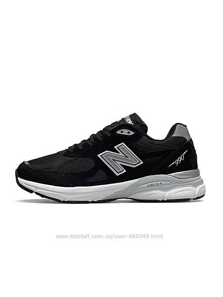 Кросівки чоловічі New Balance 990 Black White Reflective