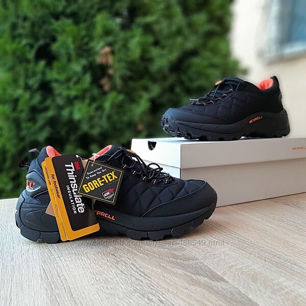 Зимові чоловічі черевики Merrell Ice Cup Moc чорні з помаранчевим 