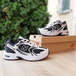 Зимові жіночі кросівки на флісі New Balance 530 Fleece Termo, білий з чорни