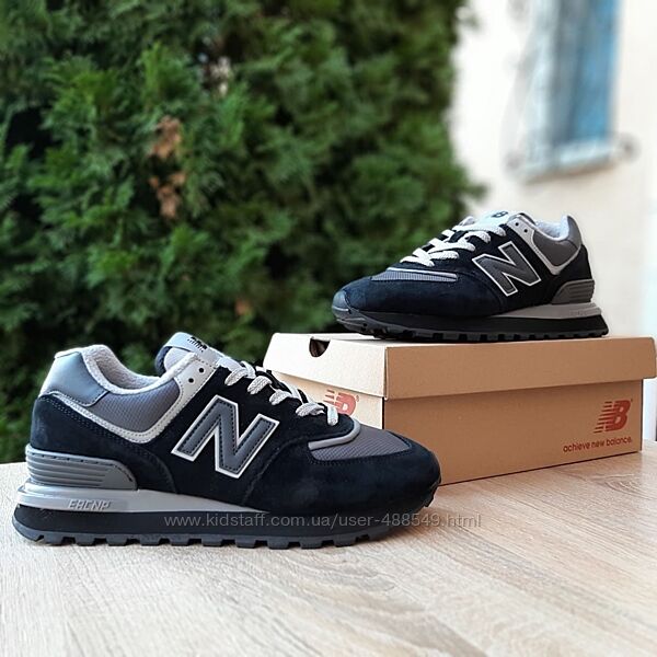 Зимові чоловічі кросівки New Balance Legacy 574 чорні з сірим термо