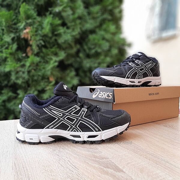Зимові жіночі кросівки Asics Gel Kahana 8 чорні з білим, термо
