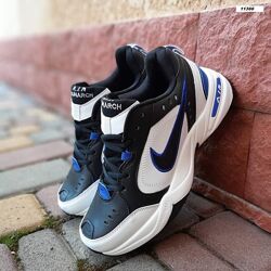 Кросівки чоловічі Nike air Monarch білі з чорним та синім