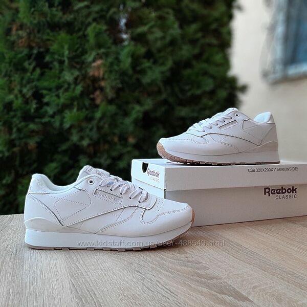 Зимові чоловічі кросівки на флісі Reebok Classic Leather білі
