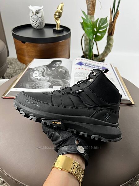 Зимові чоловічі черевики з хутром Columbia Trailstorm Black grey fur