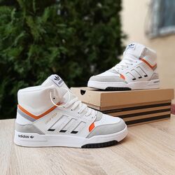 Зимові чоловічі кросівки з хутром Adidas Drop Step Mid FUR білі 