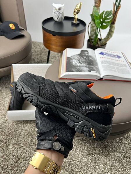 Зимові чоловічі кросівки термо Merrell Nova Moc Black Orange
