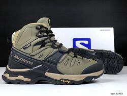 Зимові чоловічі чеевики Salomon X Ultra 4 Mid Wide GTX олива хутром