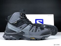Зимові чоловічі чеевики Salomon X Ultra 4 Mid Wide GTX сірі з хутром