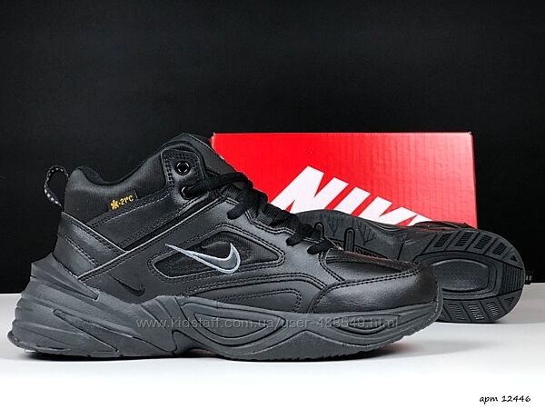 Зимові чоловічі кросівки Nike M2K Tekno чорні з хутром