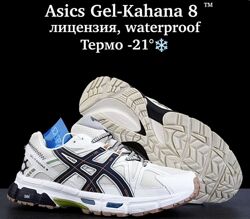 Зимові жіночі кросівки термо Asics Gel Kahana 8 білі з синім