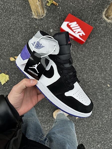 Зимові чоловічі кросівки з хутром Nike Air Jordan 1 Retro