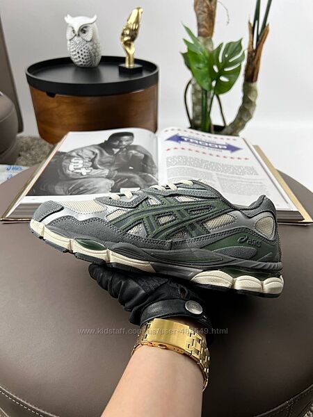 Кросівки чоловічі ASICS Gel-NYC Beige Grey Green, замш/текстиль