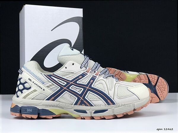 Зимові чоловічі кросівки з хутром Asics Gel Kahana 8 бежеві з синім
