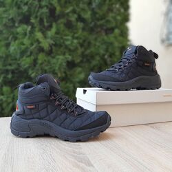 Зимові чоловічі ботінки з хутром Merrell ICE CUP MOC II чорні з оранжевим
